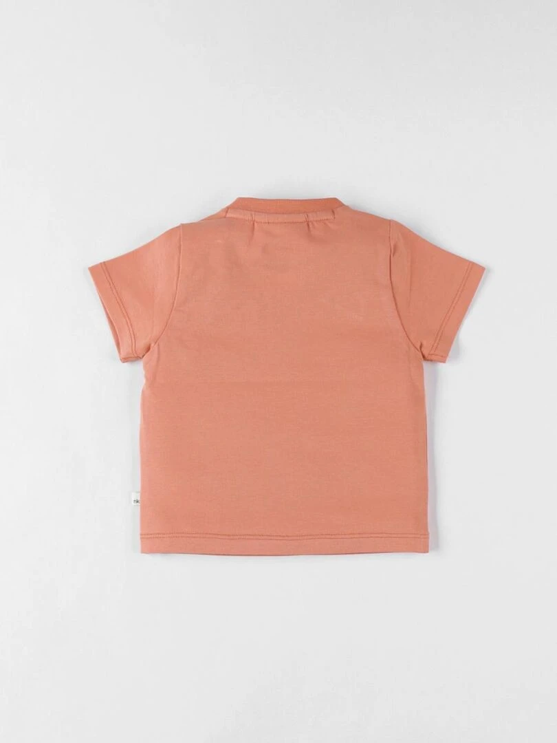 T shirt lion à courtes manches terracotta Noukie's Rouge