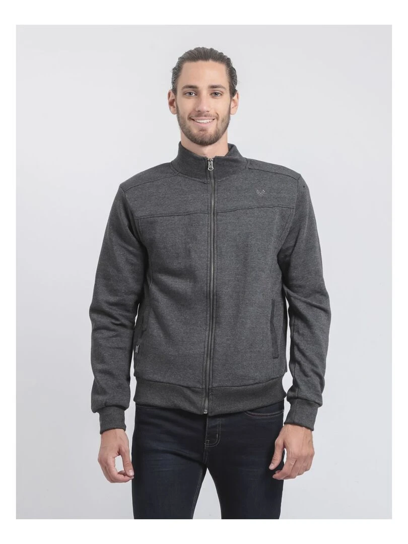 Gilet zippé col montant WILZOKY gris anthracite