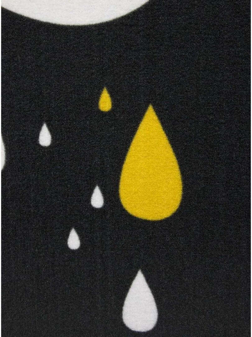 Tapis enfant RAINDROPS BLACK MD Noir 95x125 Fait en Europe en nylon Noir