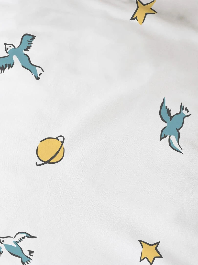 Parure de lit imprimée 100% coton  LE PETIT PRINCE BIRDS   Blanc