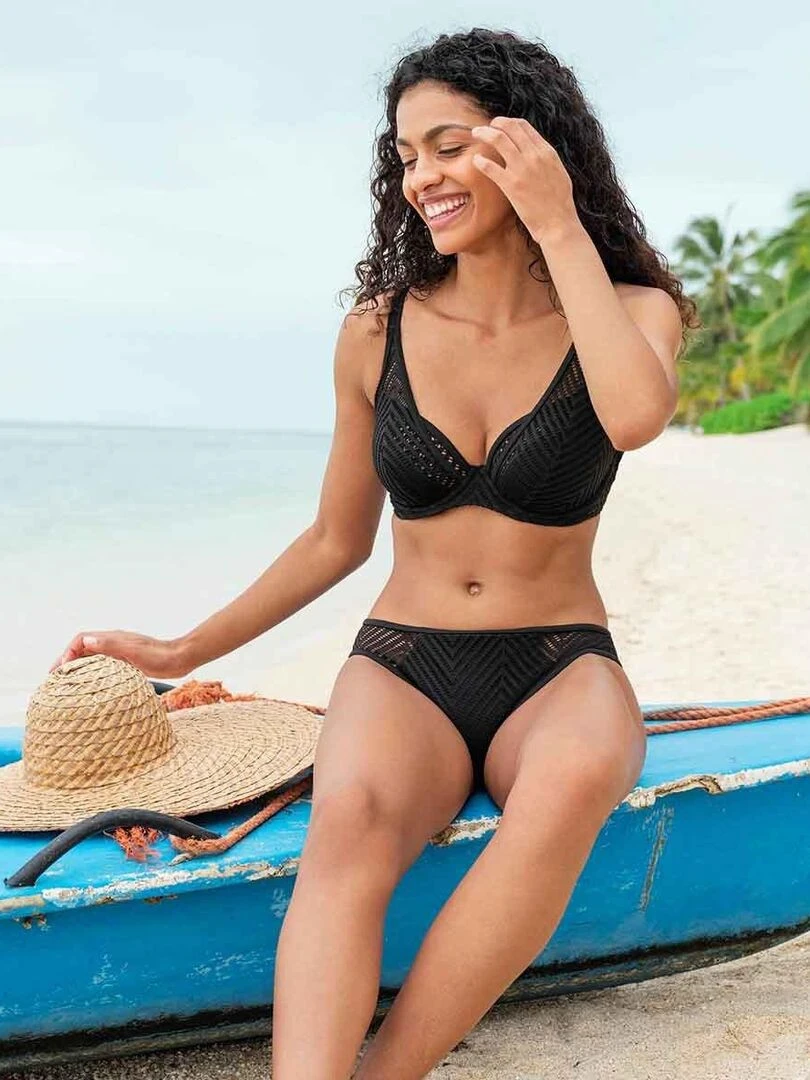 Haut de maillot de bain à armatures bonnets profonds Urban   Noir