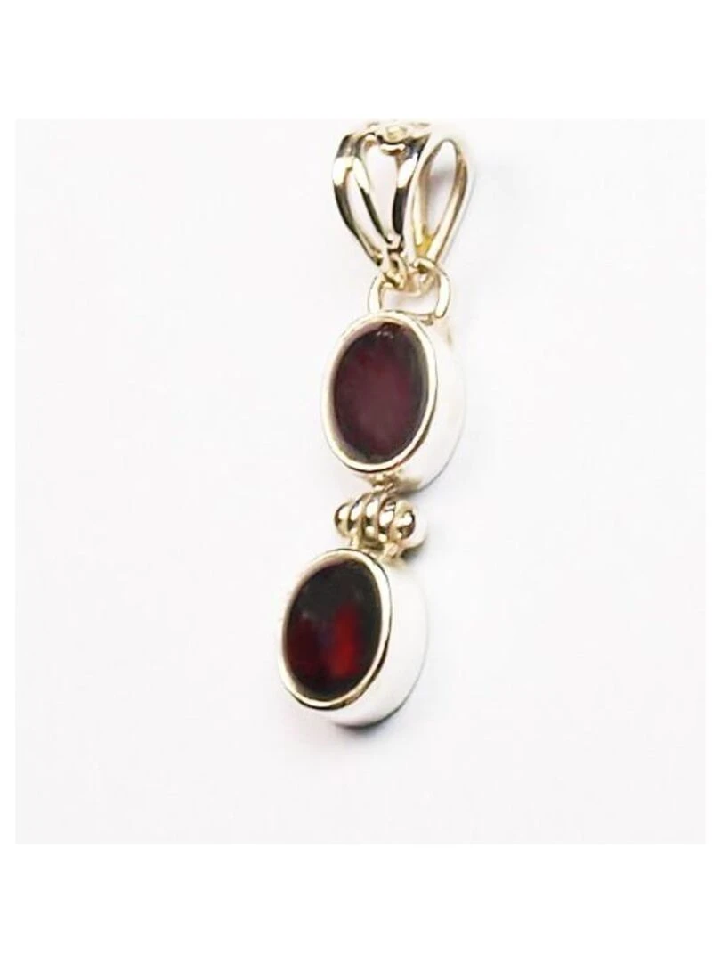 Pendentif en argent et grenat Bijoucolor Rouge