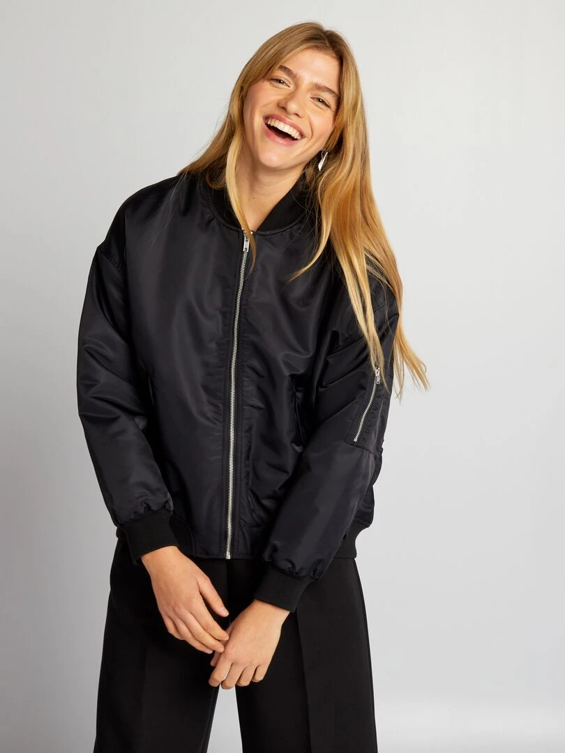 Blouson avec col ras du cou   noir