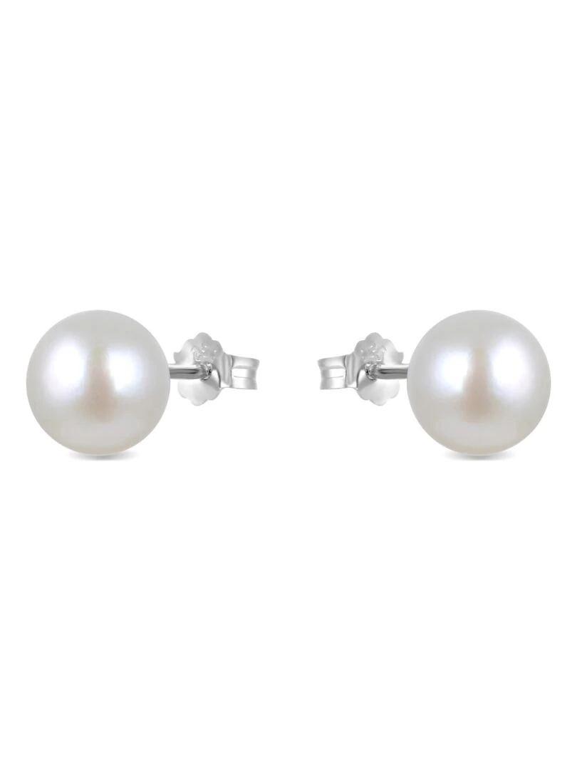Boucles d'oreilles  de base en argent 925 et perle blanche rhodiée   Argent