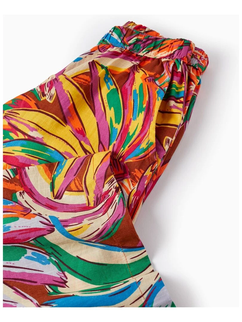 Pantalon Wide Leg avec Motif pour Fille   Marron