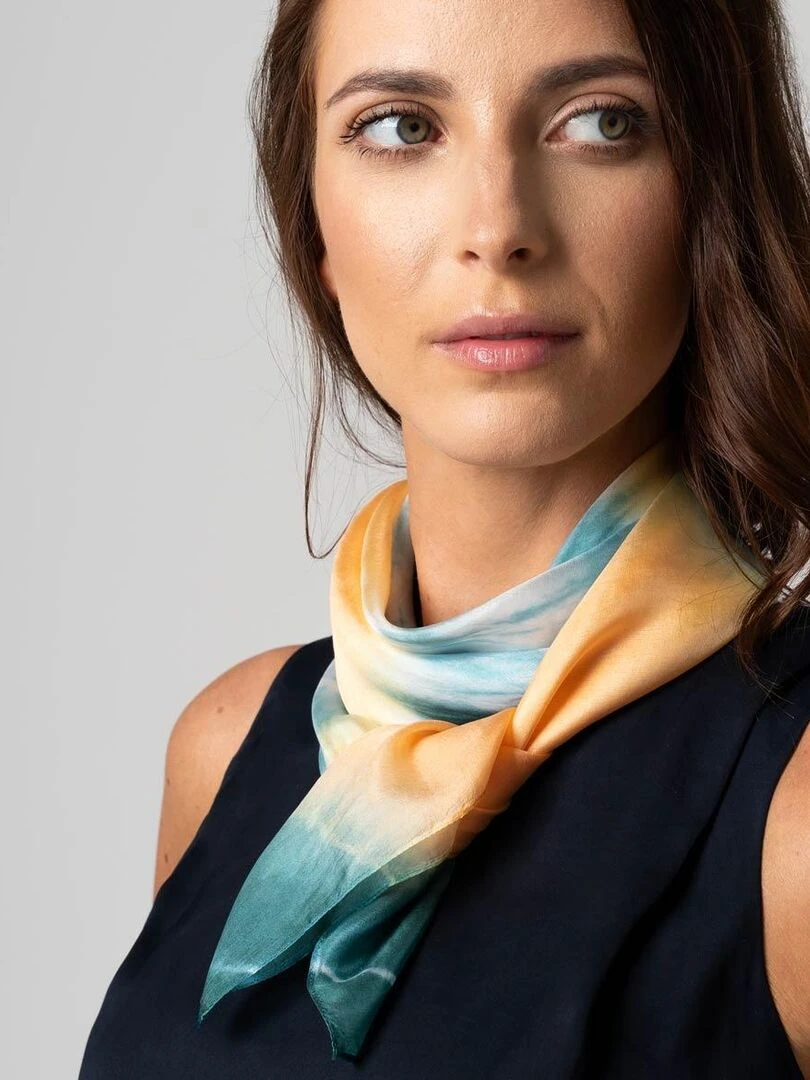 Carré de Soie Tie Dye Diem Artisanat VietNam Vert jade