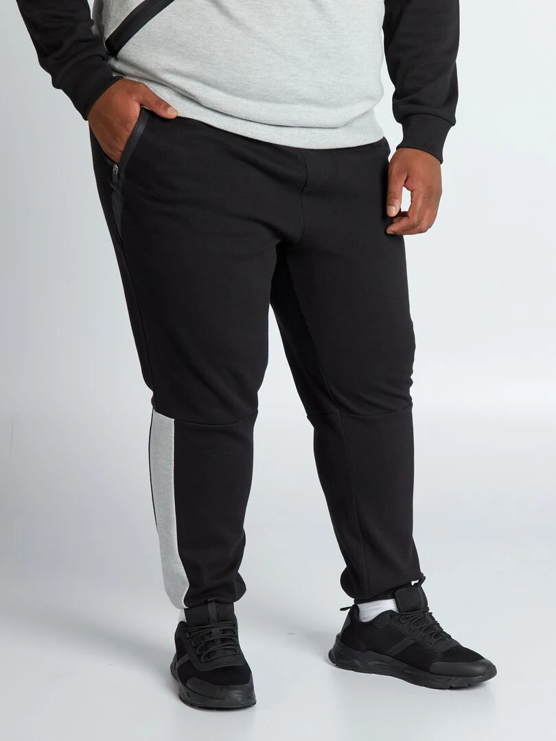 Jogging en piqué de coton   noir