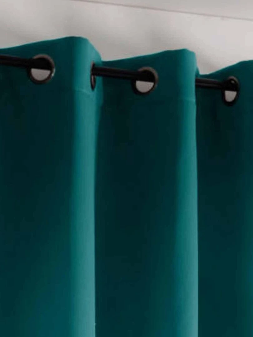 Rideau occultant uni 210gr/m2   Bleu canard