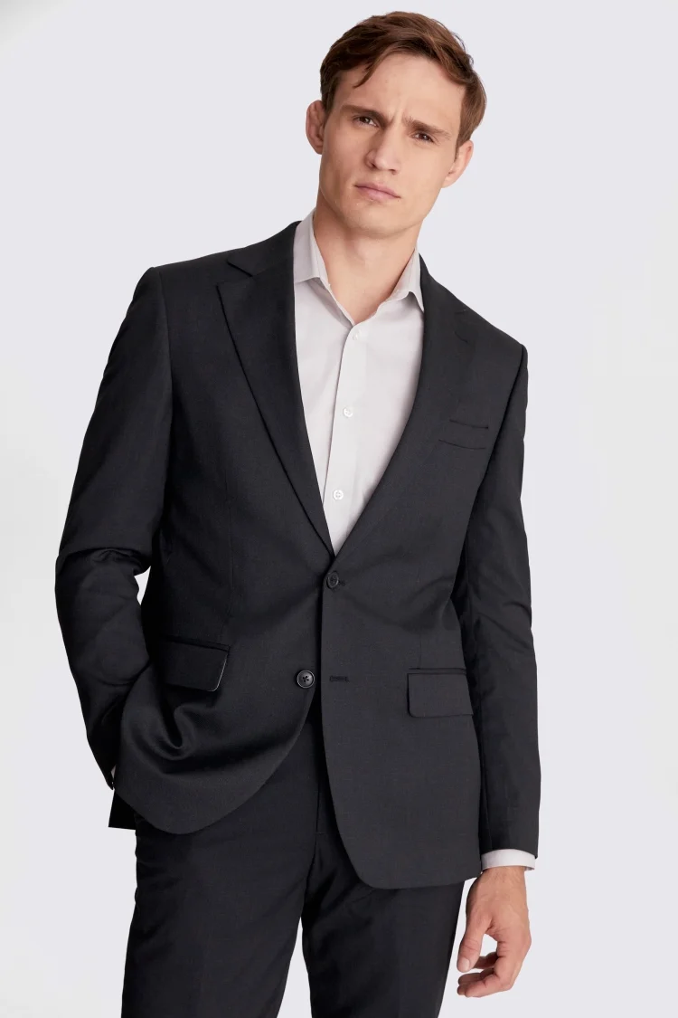 Italian Slim Fit Grey Check Jacket    Buy Online at Moss