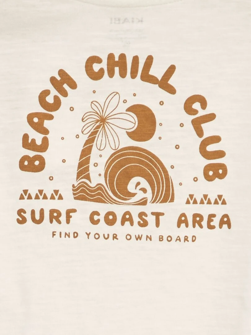 T shirt manches courtes 'surf'   Marron