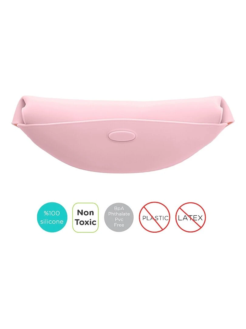 Bavoir récupérateur en silicone   Rose