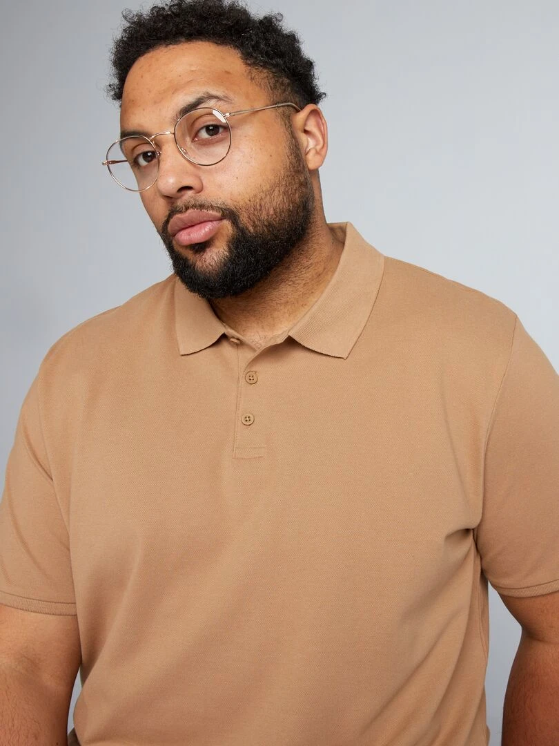 Polo en maille piqué Beige