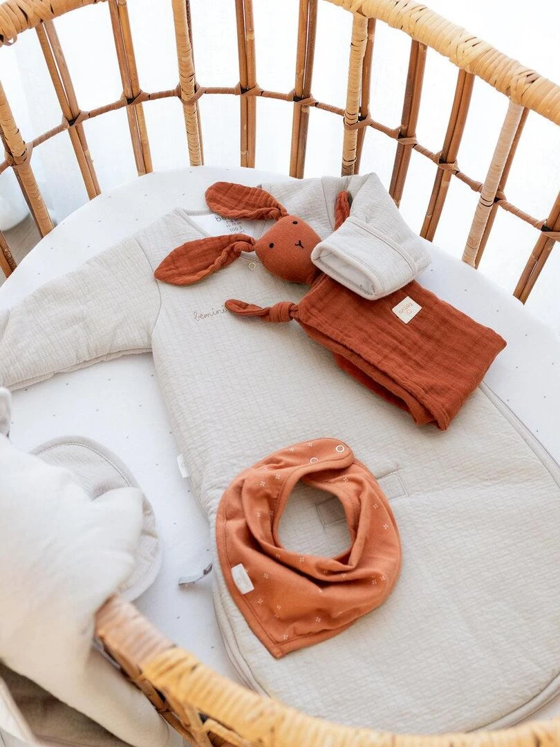 Bemini Gigoteuse  avec moufles Pady Tetra Jersey et jersey   Beige sable