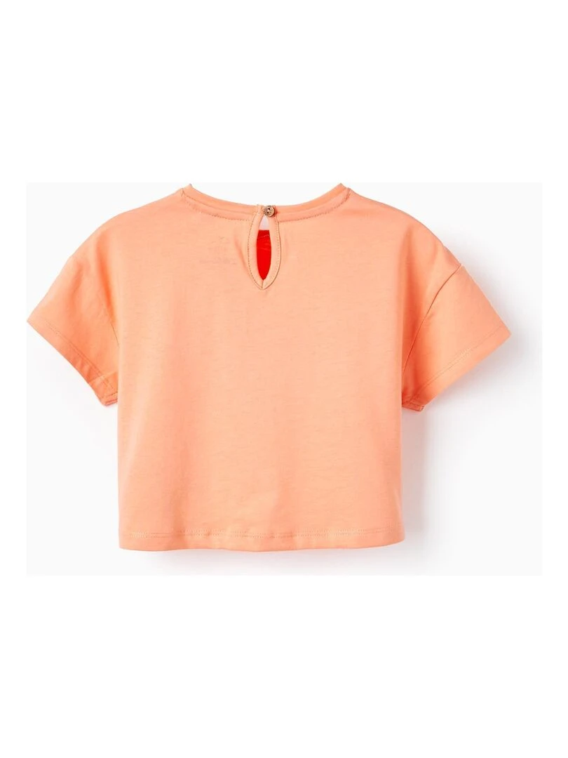 T shirt Court en Coton pour Bébé Fille 'Coquillage' manches courtes EXPLORING AUSTRALIA   Blanc Orange clair