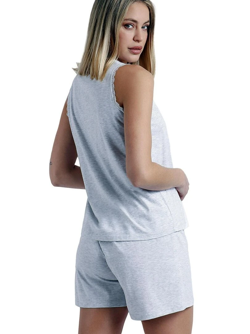 Pyjama short débardeur Romantic Grey Gris