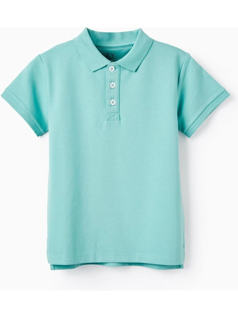 Polo à manches courtes en piqué de coton pour garçon manches courtes Vert