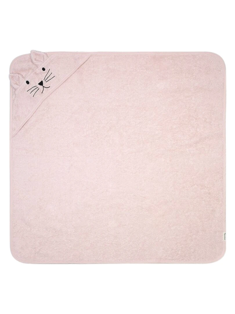 Cape de bain chat en coton Rose