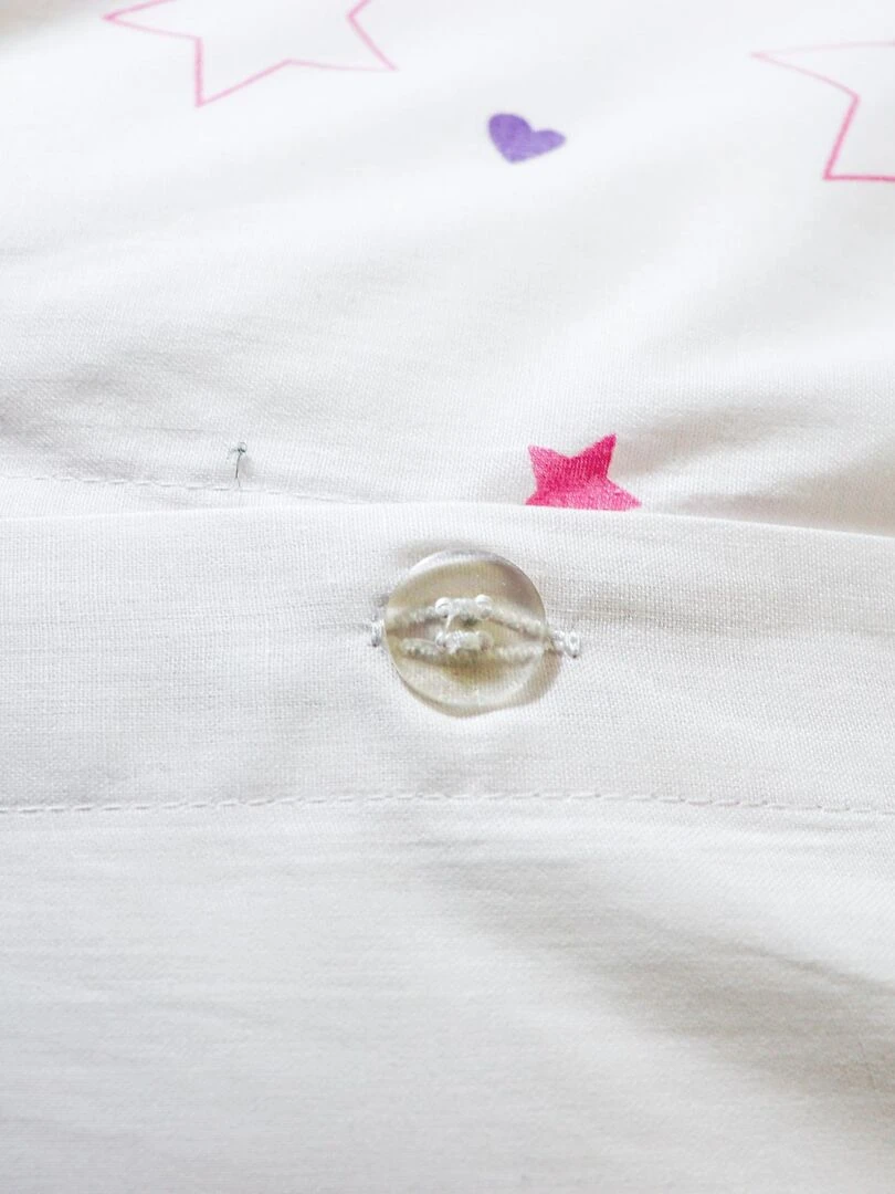 Parure de lit imprimée 100% coton  LICORNE   Rose