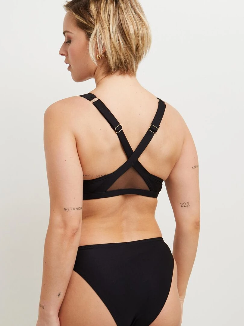 Maillot de bain triangle basque Mirette RougeGorge Lingerie Noir