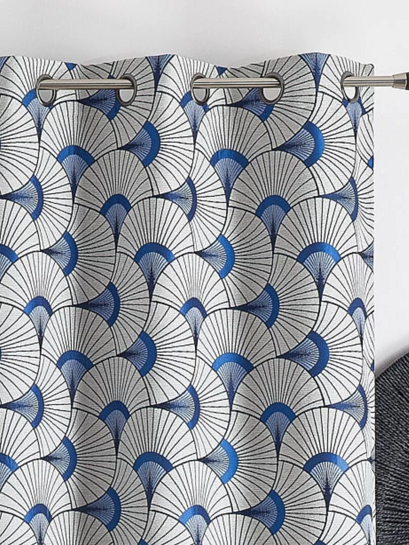 Rideau d'ameublement en jacquard   Bleu