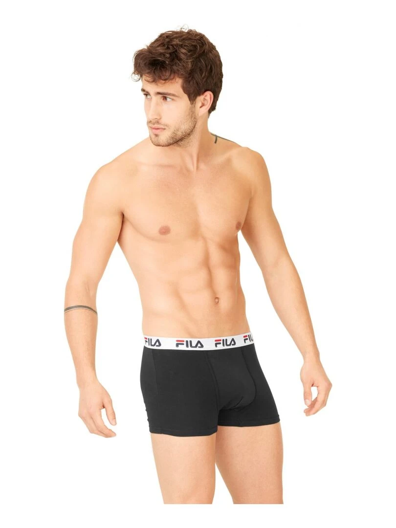 Lot de 4 Boxers Coton homme FU5016 Uni Fila   Gris Noir