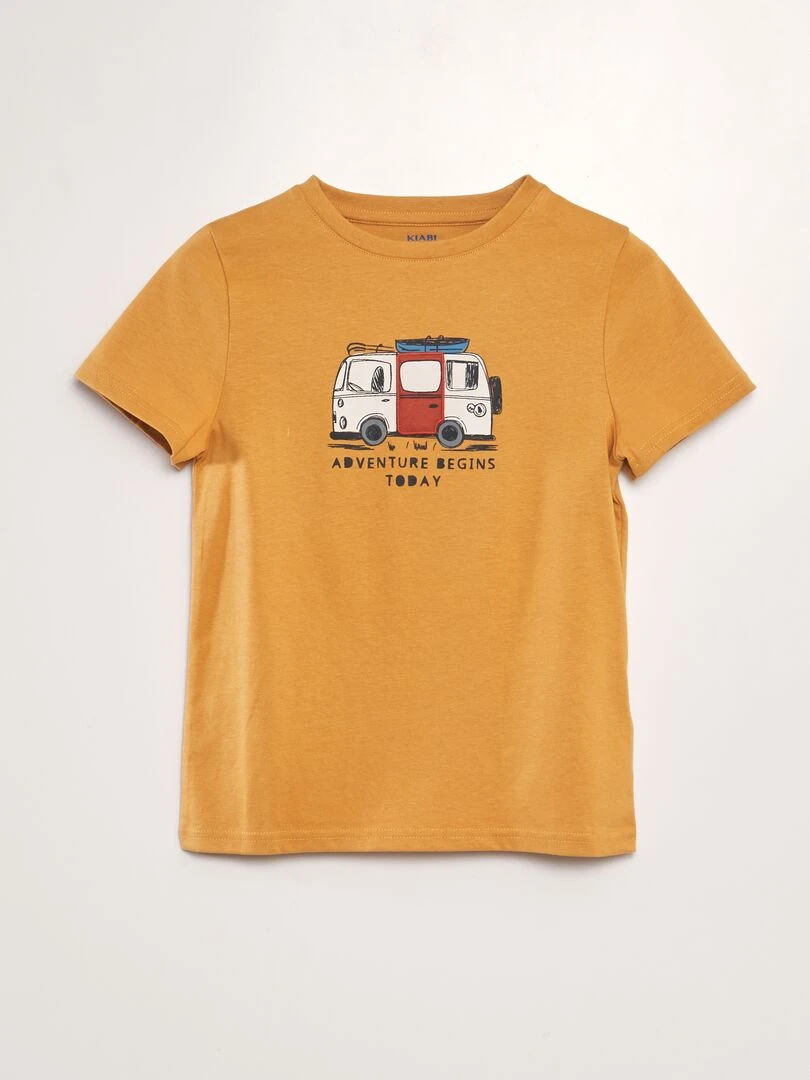 T shirt à imprimé animé Moutarde