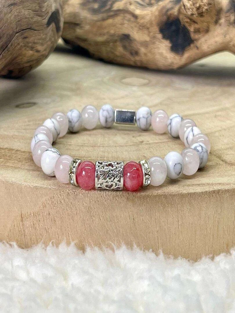 Bracelet passion en quartz rose Blanc