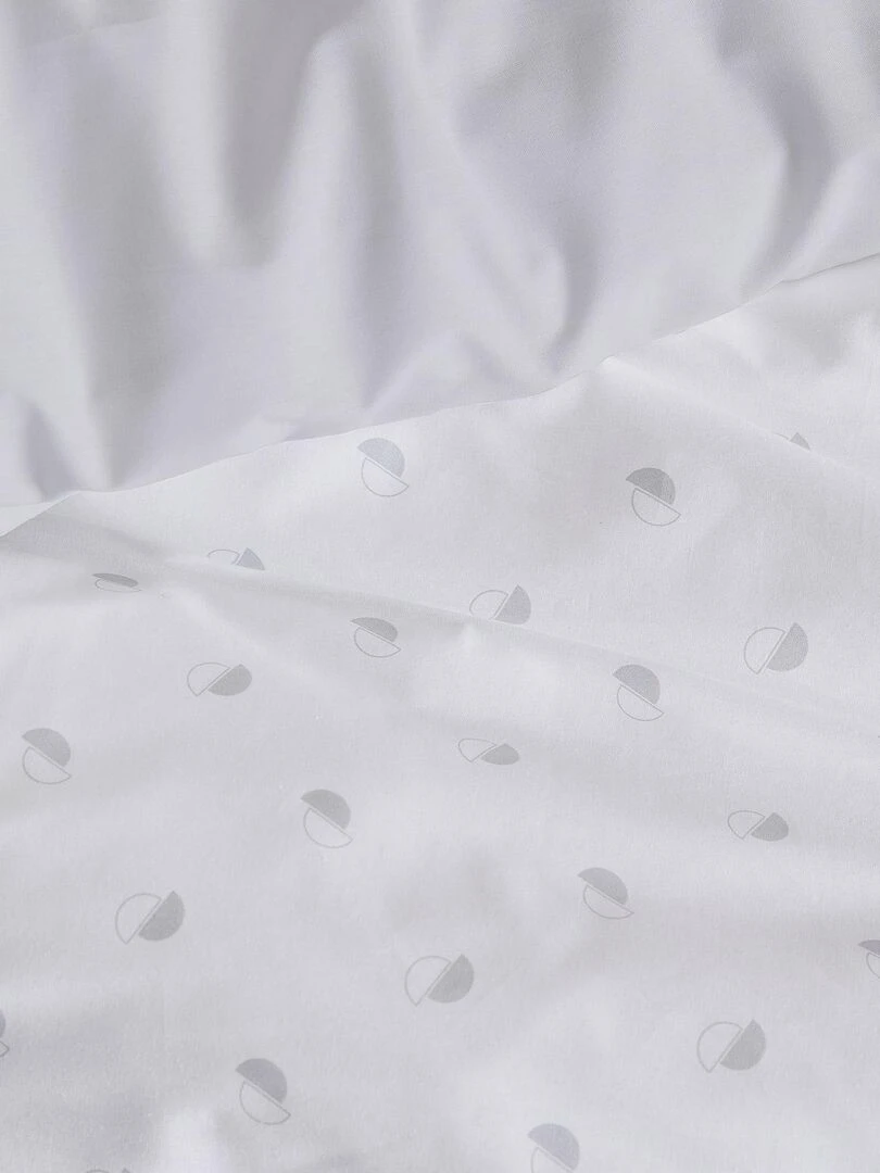 Housse de couette en percale au style géométrique Gris clair