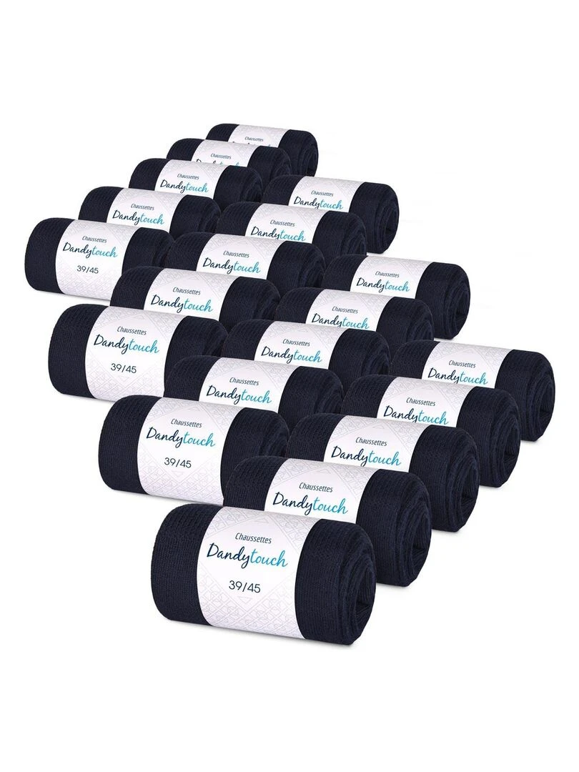 Chaussettes Jersey Coton Lot 20 Paires Fabrication UE gris anthracite