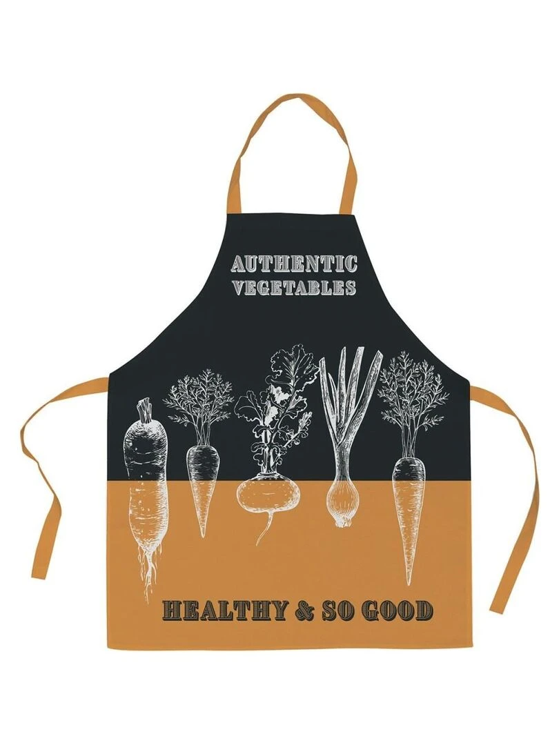 Tablier avec sangle ajustable 80x85 cm Healthy coton Noir