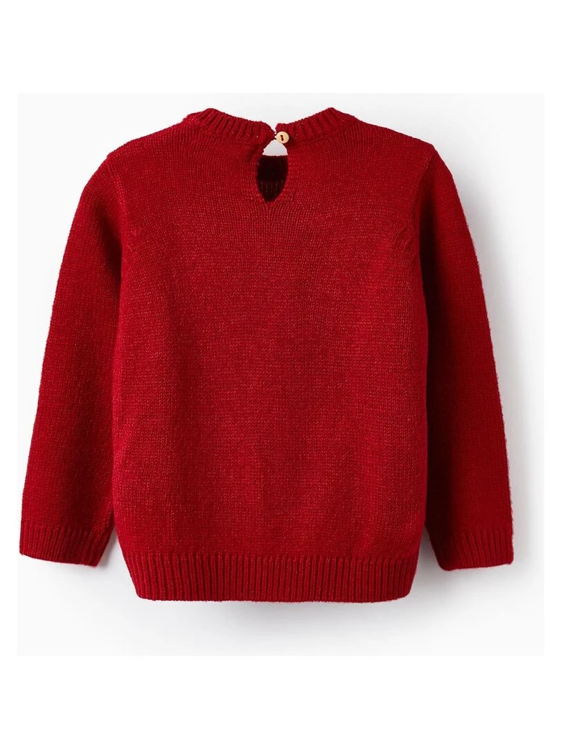 Pull en Maille pour Bébé Fille 'Rena' NOËL Rouge