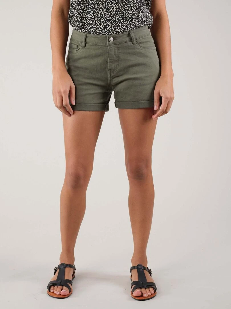 Short slim uni pour femme 'Deeluxe' Kaki