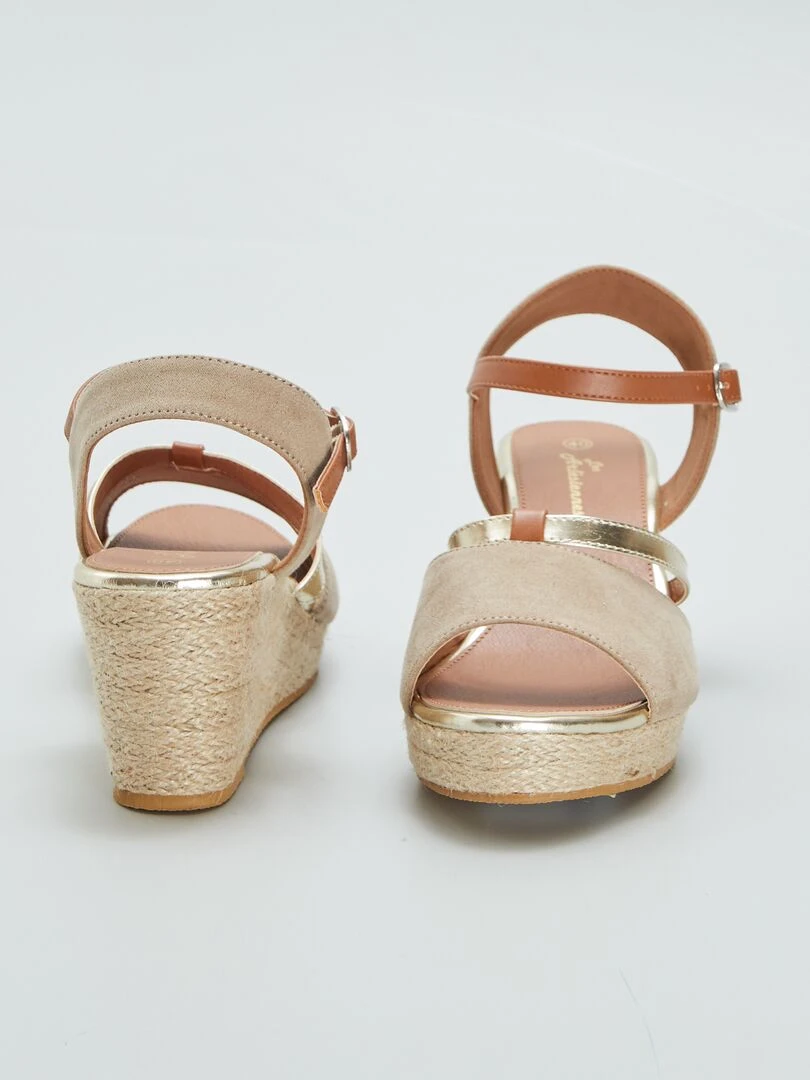 Sandales compensées   Marron