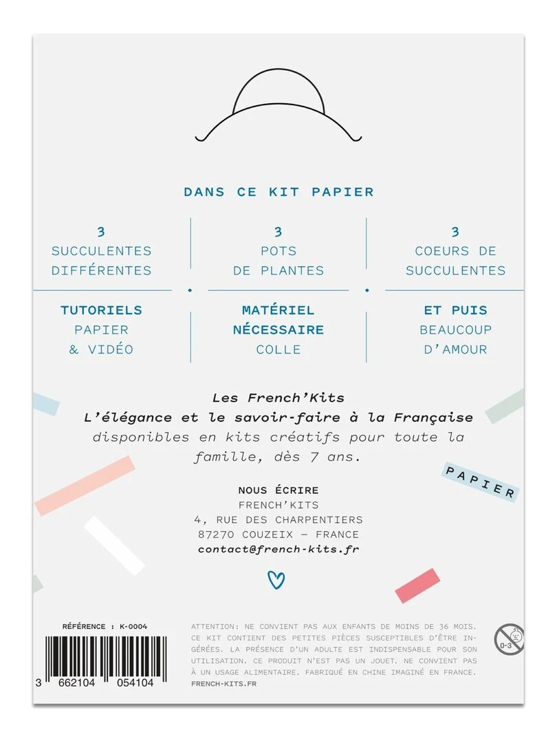 Coffret création en papier 3 succulentes N/A