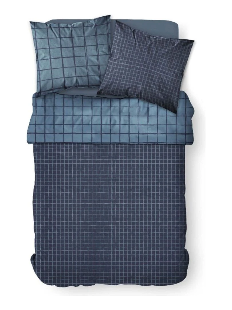 Housse de couette Sunshine Unfalos + taie(s) 100% coton 57 fils Bleu