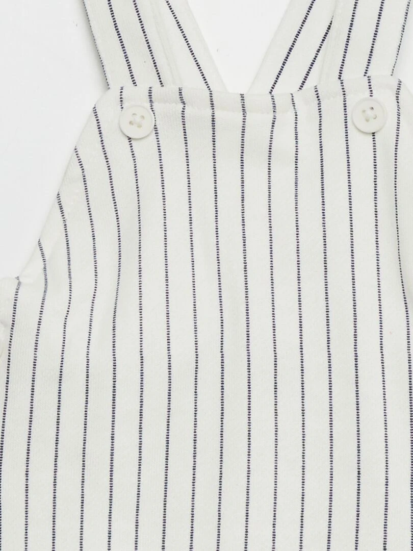 Salopette en french terry   Blanc rayé