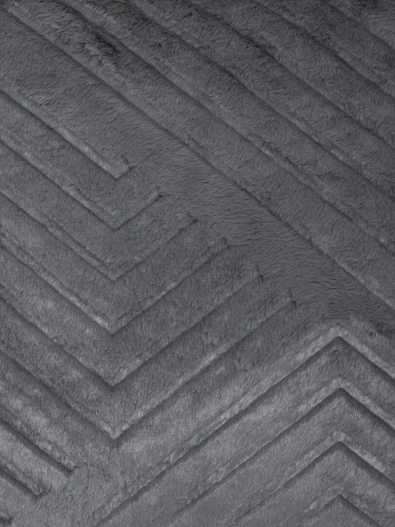 Coussin déhoussable    Effet imitation fourrure   Gris clair