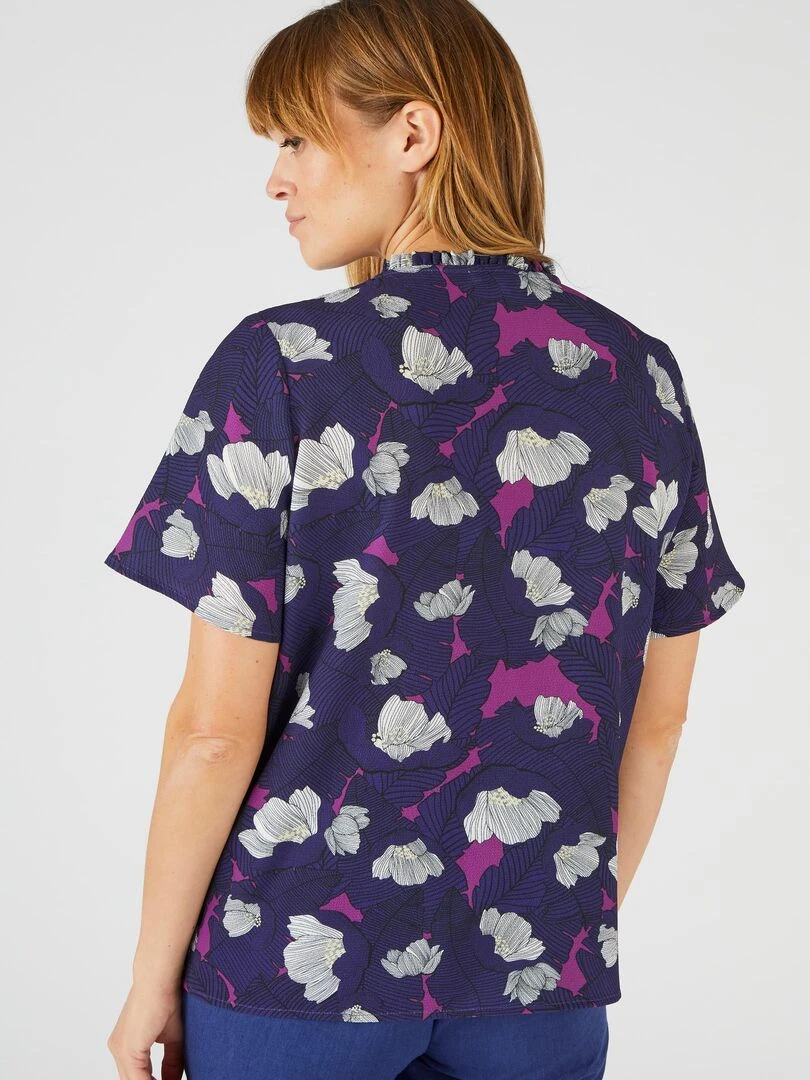 Chemisier à smocks imprimé   Damart   Bleu