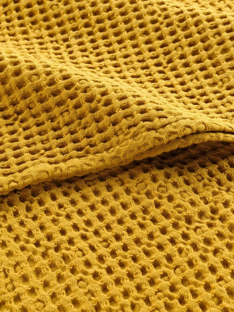 Coussin déhoussable en nid d'abeille Jaune