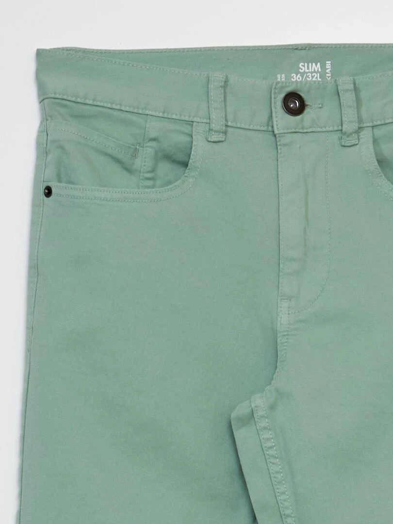 Jean slim 5 poches   L32   Vert