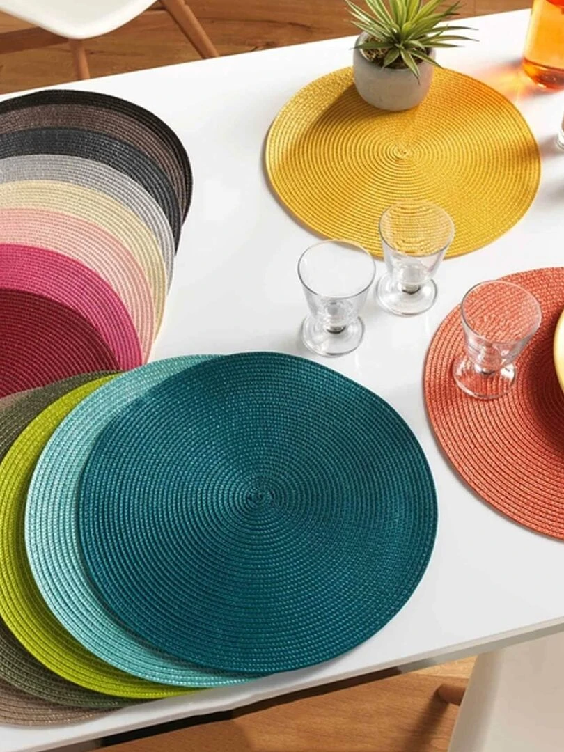 Set de table rond et coloré Marron chocolat