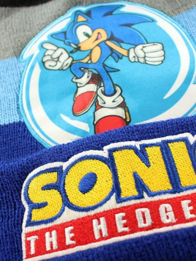 Sonic   Bonnet garçon imprimé Sonic   Bleu