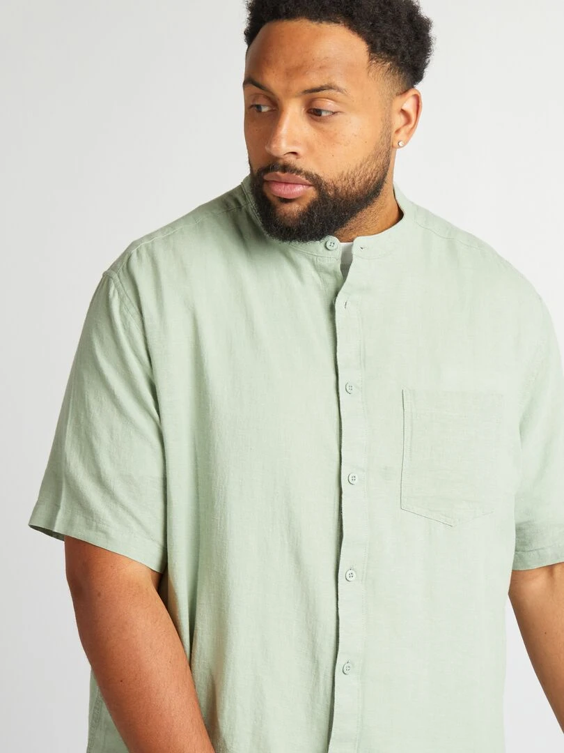 Chemise col mao   Vert