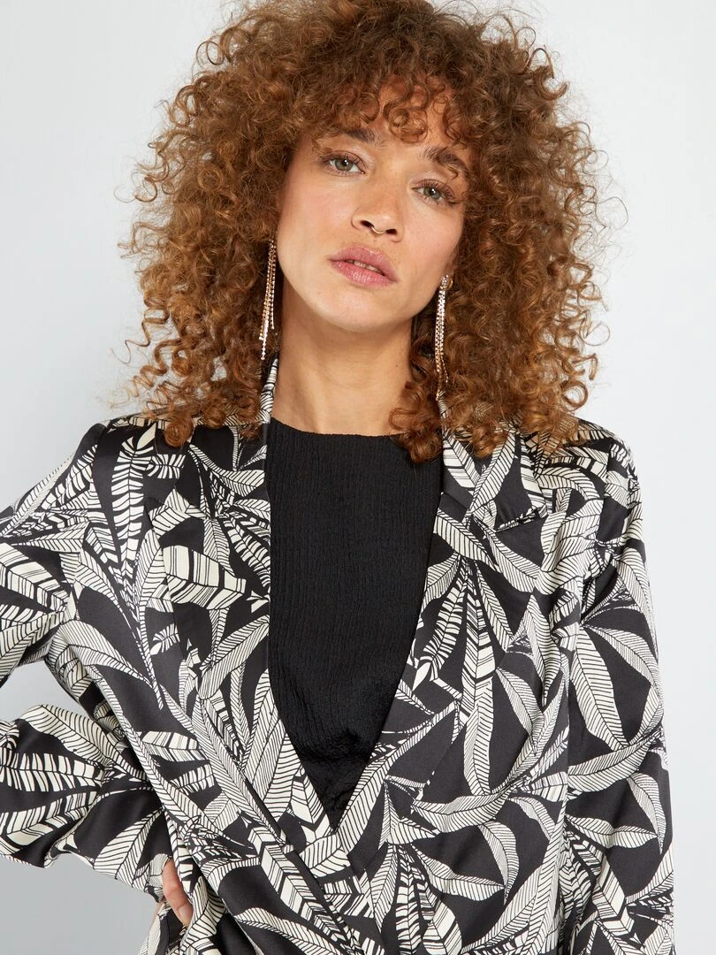 Veste tailleur satinée   Noir