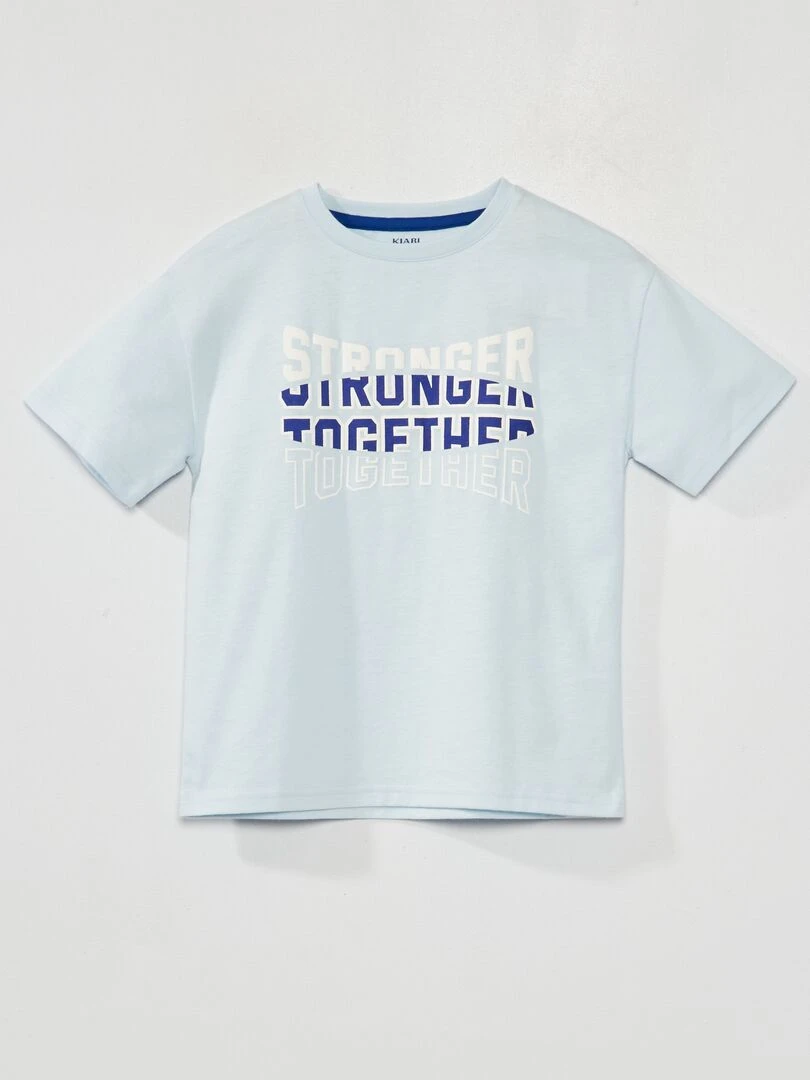 T shirt avec message Bleu