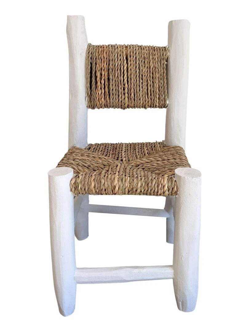 Chaise enfant bois blanc et doum   Blanc