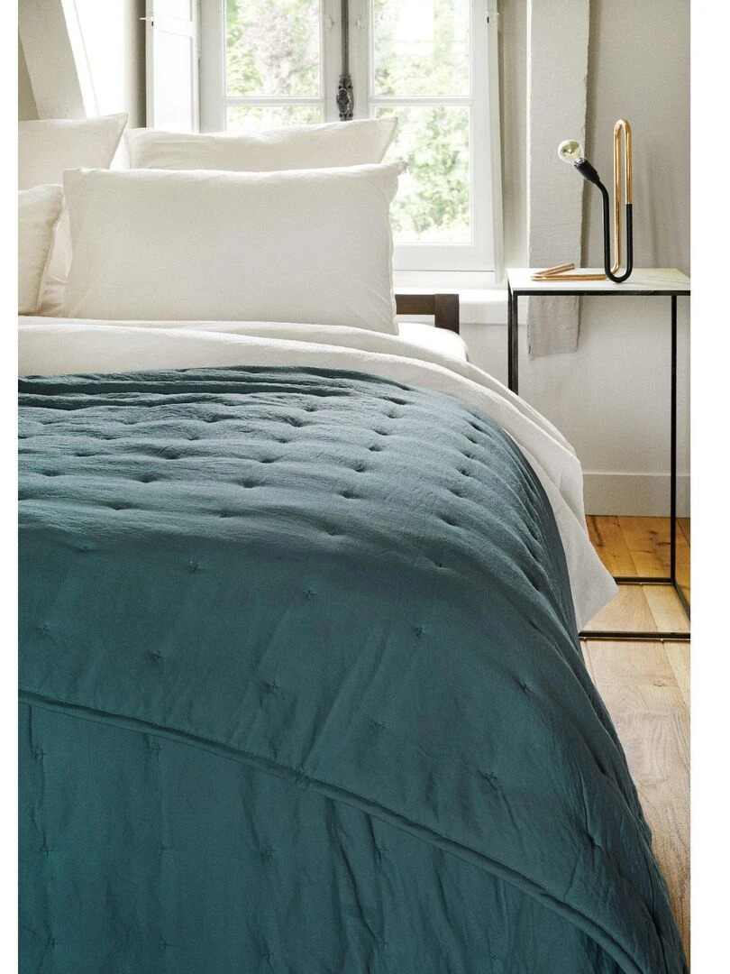 Couvre Lit en microfibre matelassée   Bleu