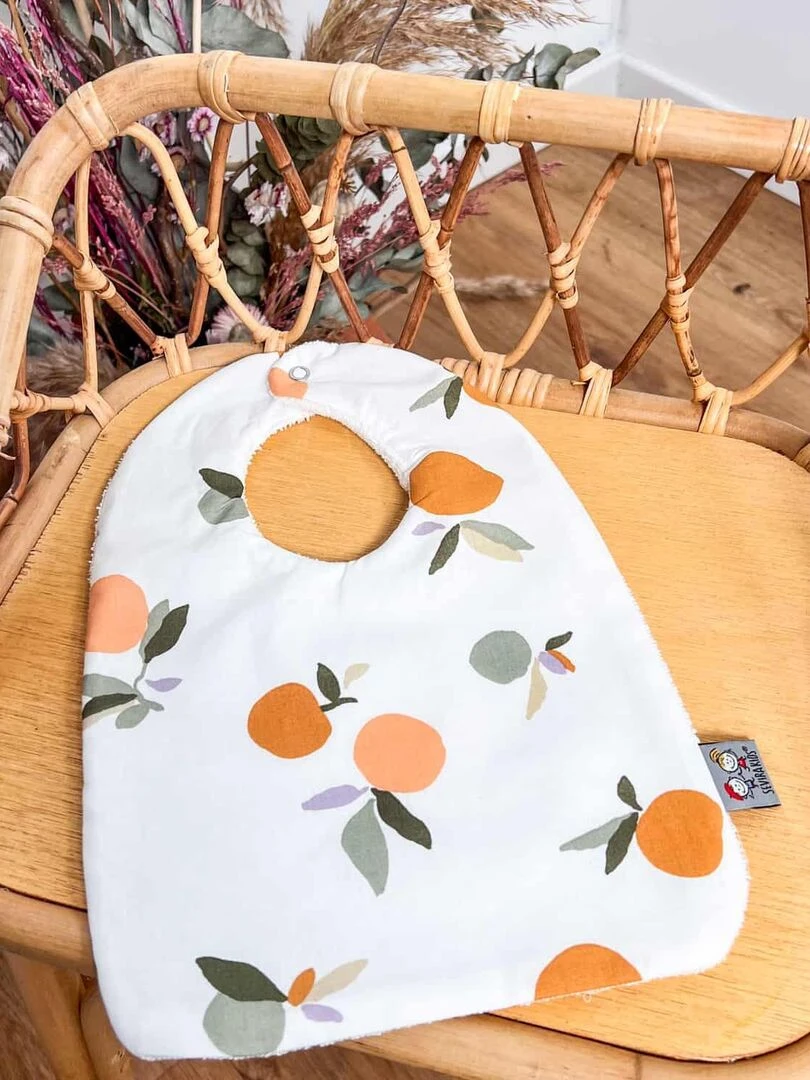 Bavoir en coton Clem Blanc