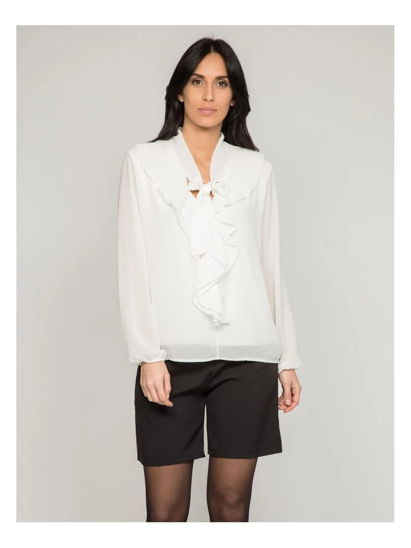 Blouse avec volants FOYA Noir