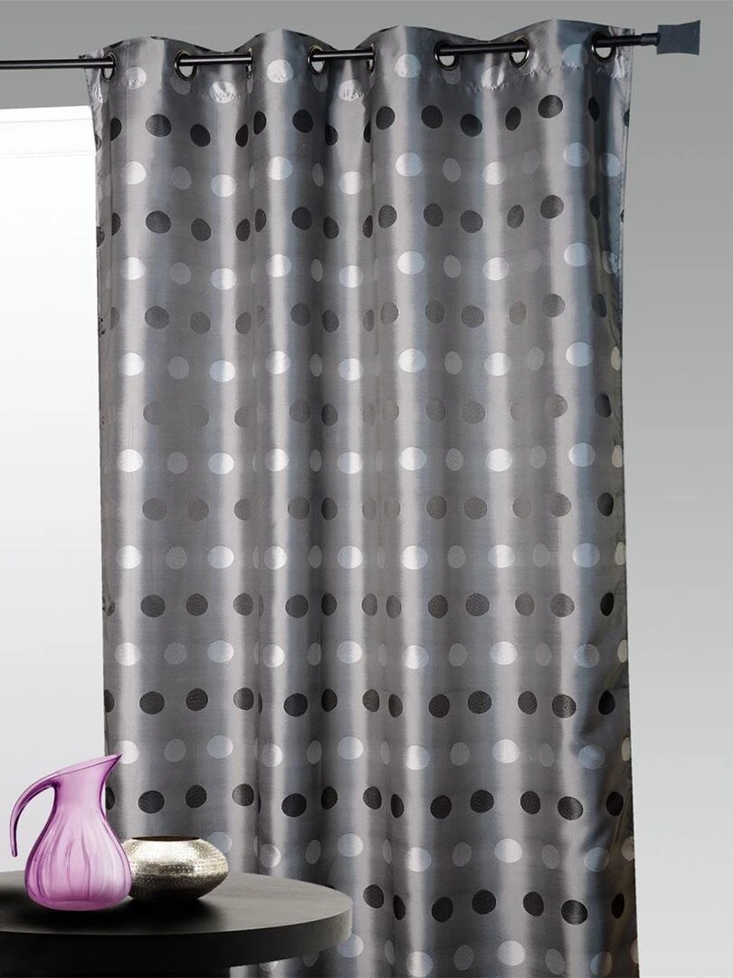 Rideau d'ameublement en jacquard pois bimbo Gris clair